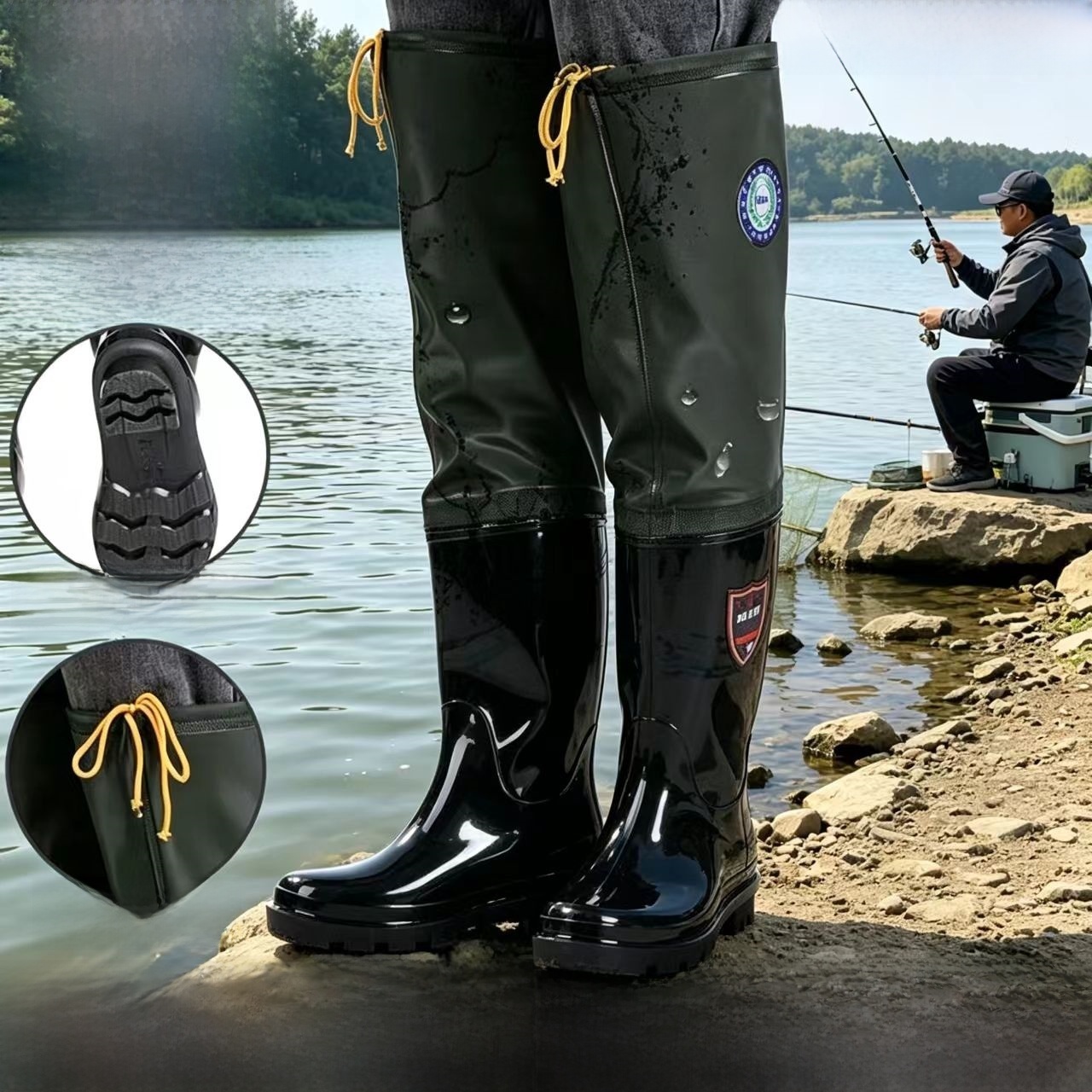 Fishing Rain Suit - Botas de Chuva Reforçadas Acima do