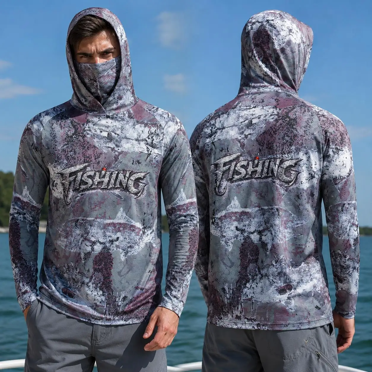 Camisa de pesca com capuz para - Fishing Mask Sun Protection avaliação e preço