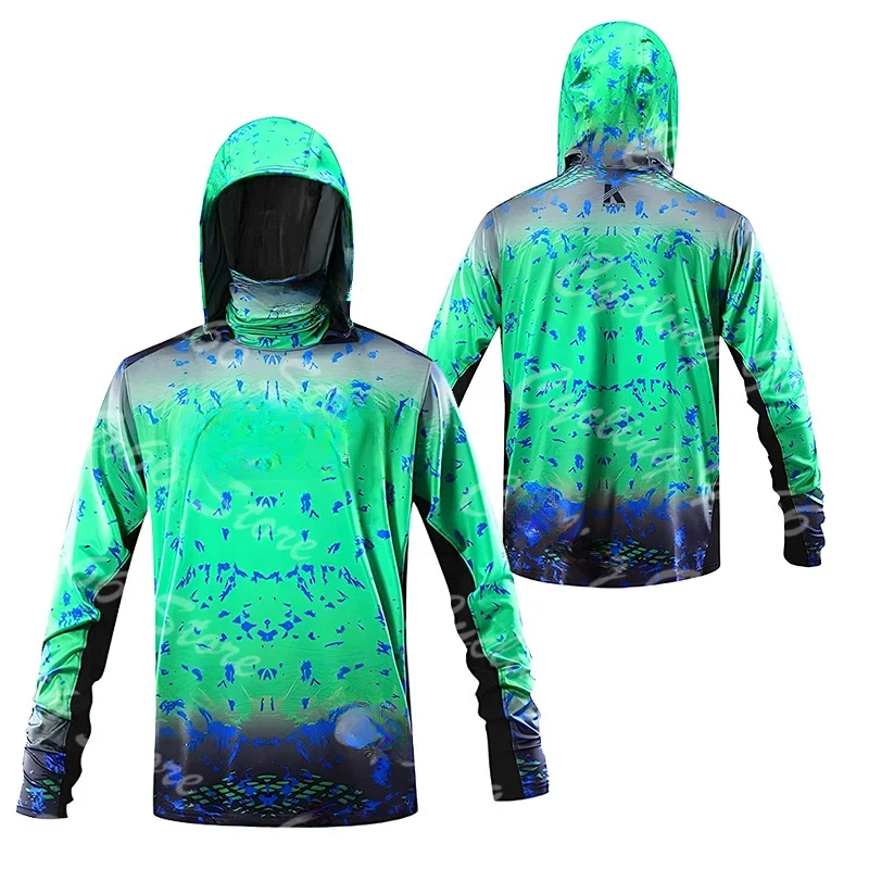 Camisa de pesca com capuz e es - Fishing Shirt Uv Protection avaliação e preço