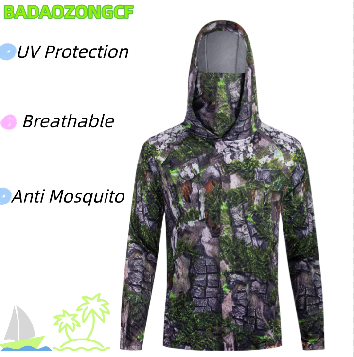 Camisa de Pesca com Capuz para - Fishing Shirt Uv Protection avaliação e preço